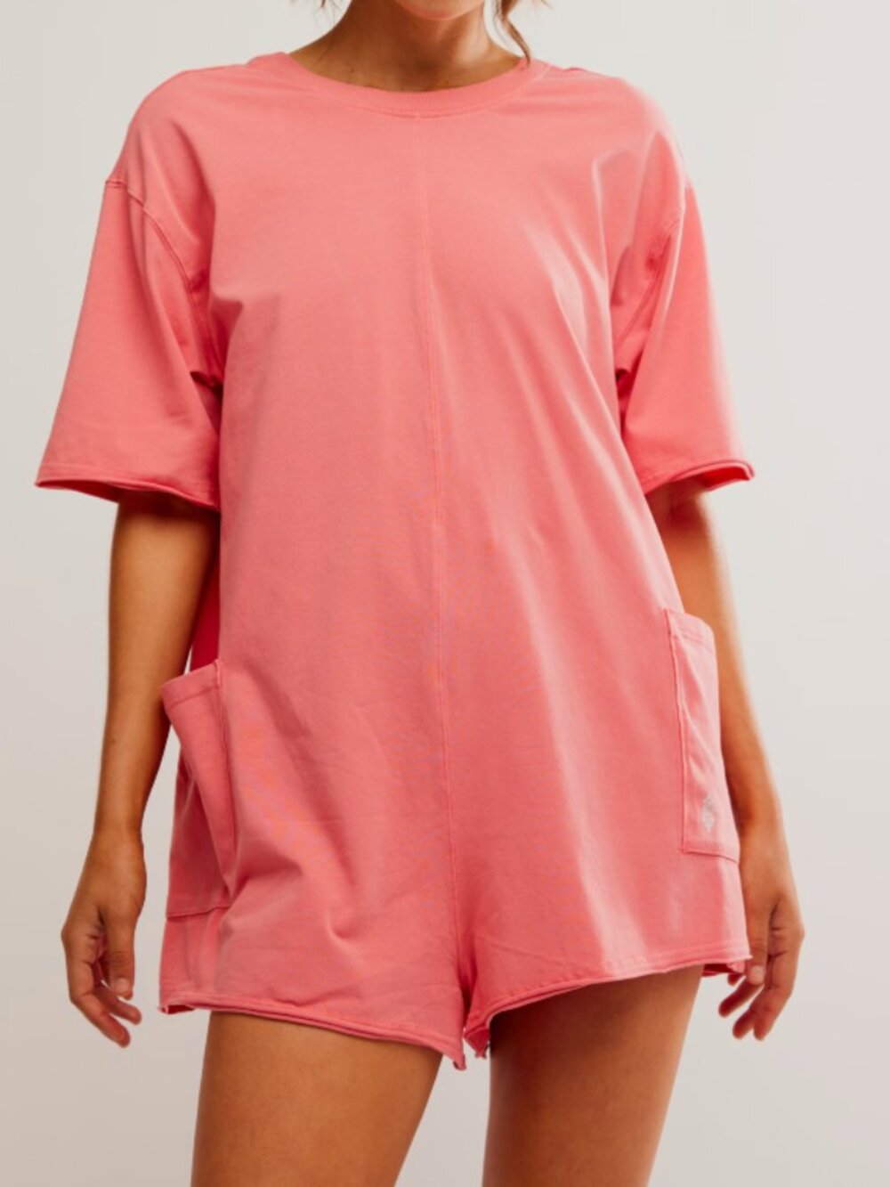 Free People Movement Hot Shot Tee Romper in Hibiscus Size Large